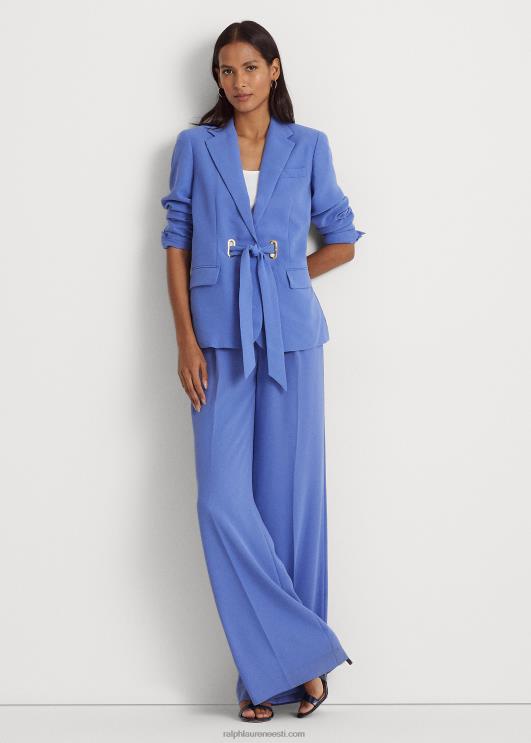 Ralph Lauren naised vööga georgette bleiser PR0V4889 Uus-Inglismaa sinine