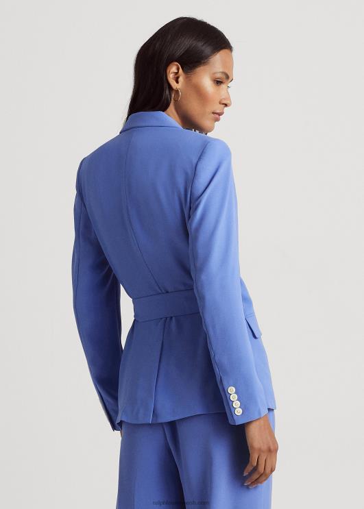 Ralph Lauren naised vööga georgette bleiser PR0V9561 Uus-Inglismaa sinine