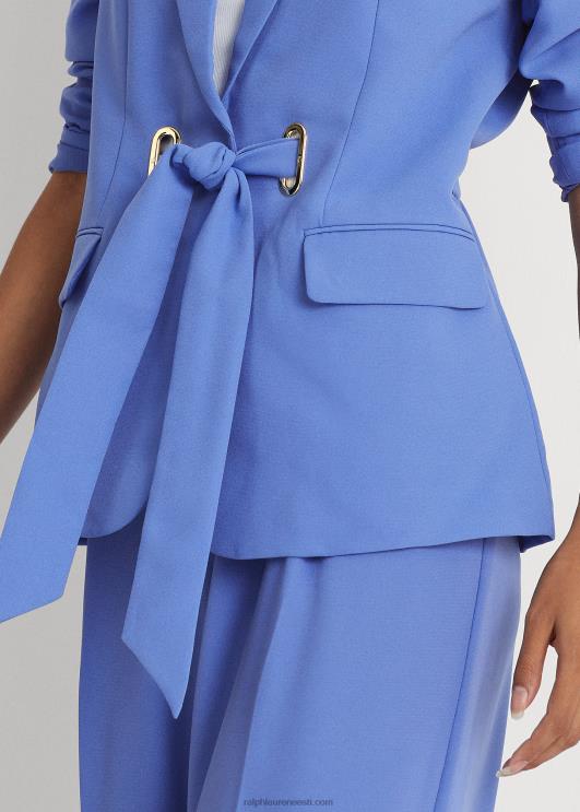 Ralph Lauren naised vööga georgette bleiser PR0V9561 Uus-Inglismaa sinine