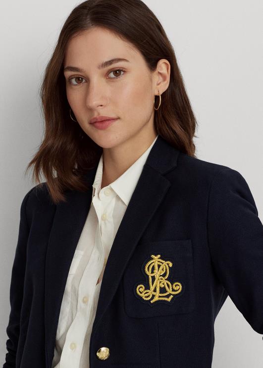 Ralph Lauren naised väärismetallikangidega žakaarbleiser PR0V3777 merevägi
