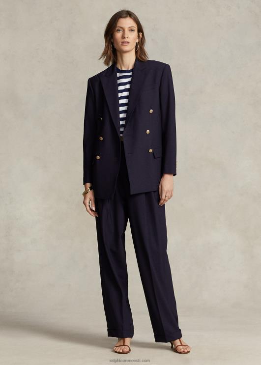 Ralph Lauren naised villaseguga kaherealine bleiser PR0V9175 merevägi