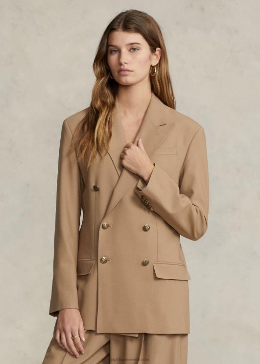 Ralph Lauren naised villaseguga kaherealine bleiser PR0V9176 kaamel