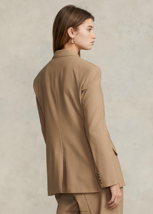 Ralph Lauren naised villaseguga kaherealine bleiser PR0V9176 kaamel