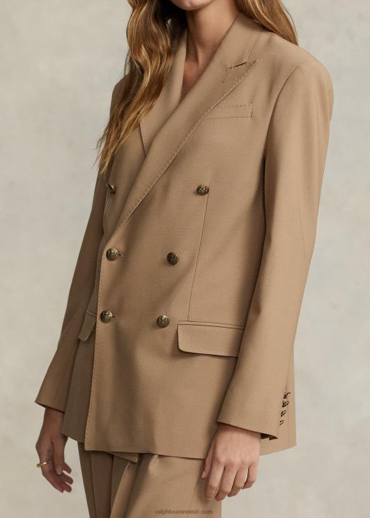 Ralph Lauren naised villaseguga kaherealine bleiser PR0V9176 kaamel