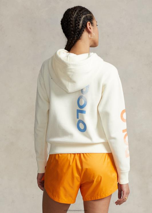 Ralph Lauren naised Logo & wave graafiline fliisist kapuuts PR0V3079 klubimaja kreem