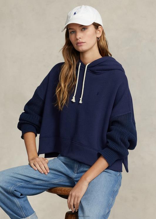 Ralph Lauren naised boxy fit hübriid kampsun-varrukatega kapuuts PR0V3091 Newporti merevägi