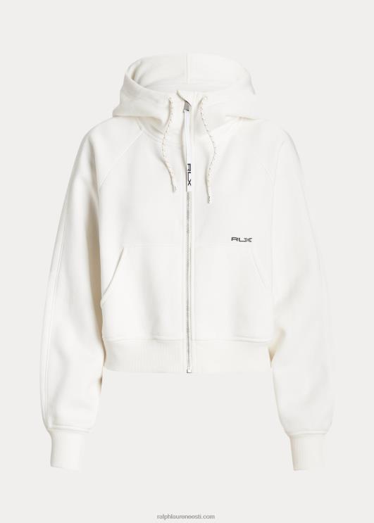 Ralph Lauren naised fliisist täistõmblukuga dolmanvarrukatega kapuuts PR0V3123 paber valge