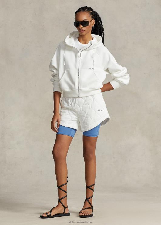 Ralph Lauren naised fliisist täistõmblukuga dolmanvarrukatega kapuuts PR0V3123 paber valge