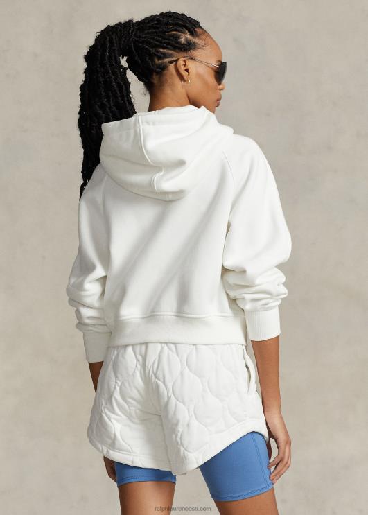 Ralph Lauren naised fliisist täistõmblukuga dolmanvarrukatega kapuuts PR0V3123 paber valge