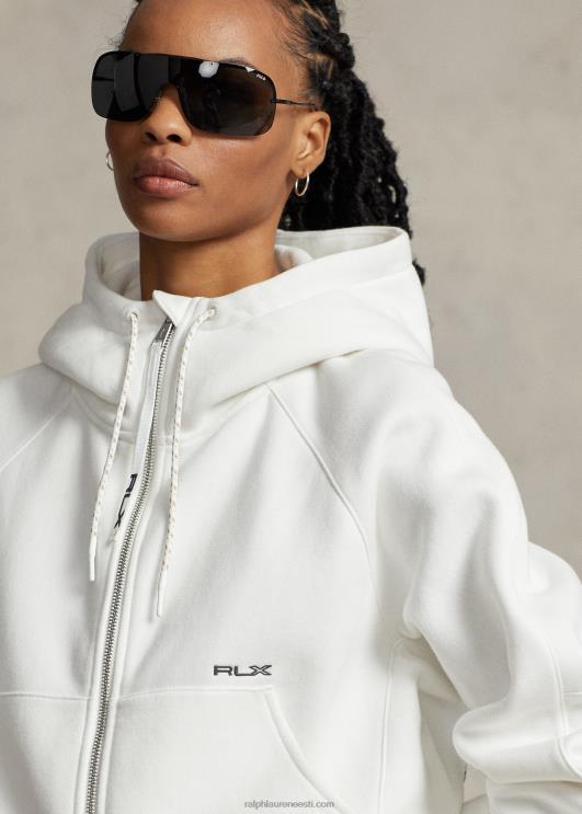 Ralph Lauren naised fliisist täistõmblukuga dolmanvarrukatega kapuuts PR0V3123 paber valge