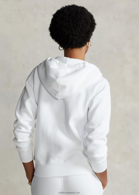 Ralph Lauren naised fliisist täistõmblukuga kapuuts PR0V3276 valge