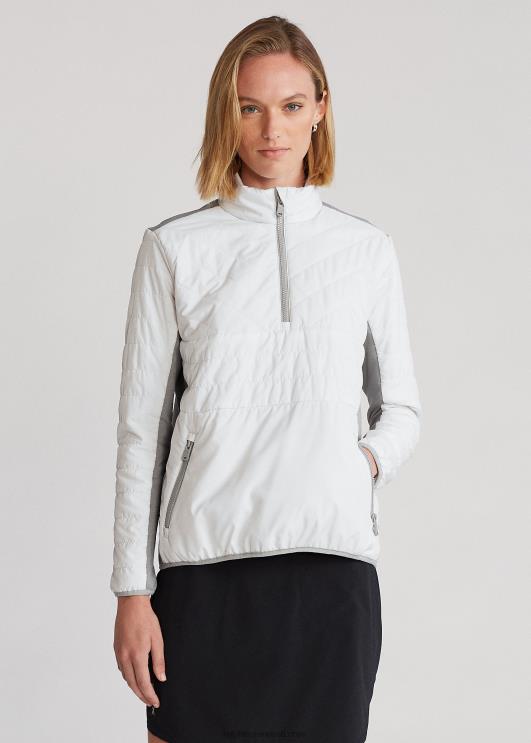Ralph Lauren naised hübriidne veerandtõmblukuga pullover PR0V3766 helehall kanarbik