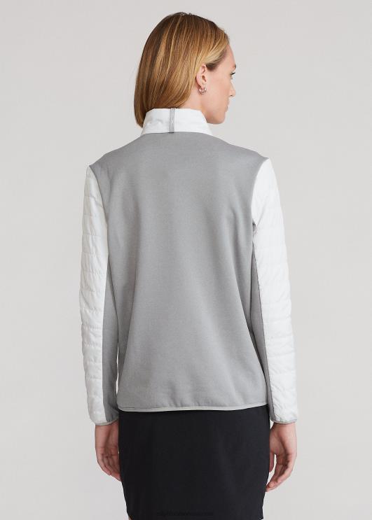 Ralph Lauren naised hübriidne veerandtõmblukuga pullover PR0V3766 helehall kanarbik