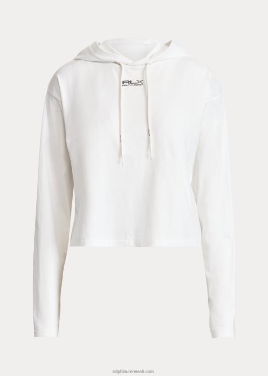 Ralph Lauren naised kärbitud puuvillast jersey kapuuts PR0V3046 keraamiline valge