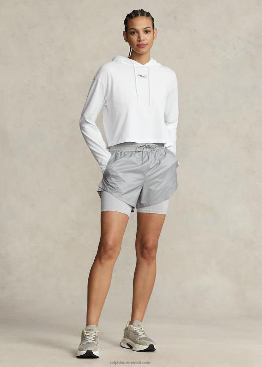 Ralph Lauren naised kärbitud puuvillast jersey kapuuts PR0V3046 keraamiline valge