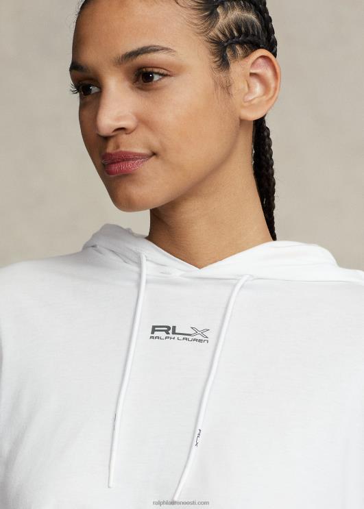 Ralph Lauren naised kärbitud puuvillast jersey kapuuts PR0V3046 keraamiline valge