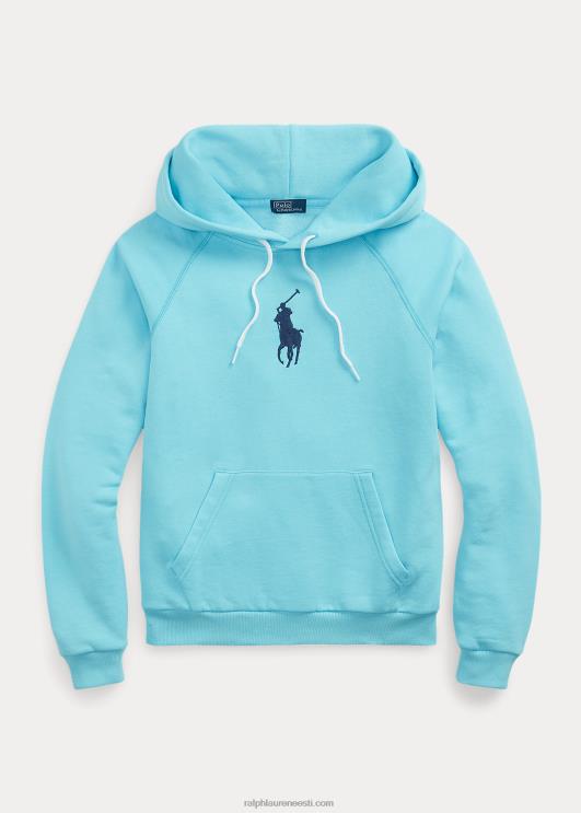 Ralph Lauren naised kahanenud istmega suur poni fliisist kapuuts PR0V3117 prantsuse türkiissinine