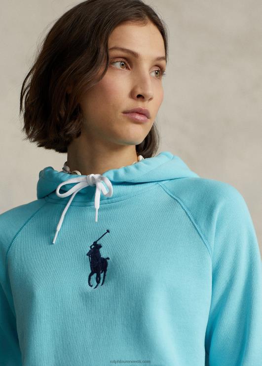 Ralph Lauren naised kahanenud istmega suur poni fliisist kapuuts PR0V3117 prantsuse türkiissinine