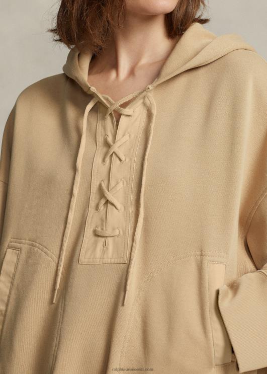 Ralph Lauren naised ülisuur nööriga fliisist kapuuts PR0V3208 liivadüün
