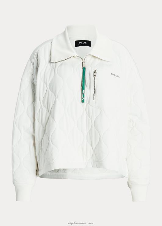 Ralph Lauren naised ülisuur tepitud pooltõmblukuga pullover PR0V3116 paber valge