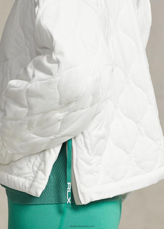 Ralph Lauren naised ülisuur tepitud pooltõmblukuga pullover PR0V3116 paber valge