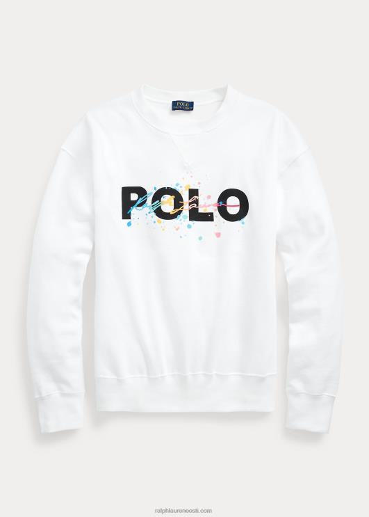 Ralph Lauren naised logoga graafiline fliisist dressipluus PR0V3352 valge