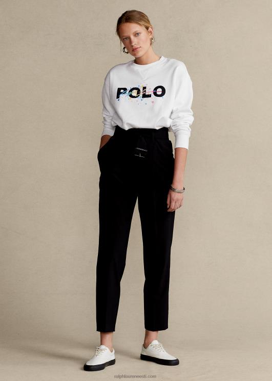 Ralph Lauren naised logoga graafiline fliisist dressipluus PR0V3352 valge