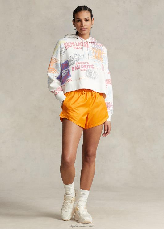 Ralph Lauren naised logoga graafiline ülisuur fliisist kapuuts PR0V3213 nevis