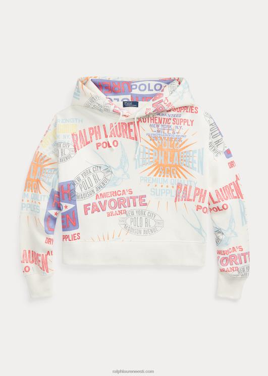 Ralph Lauren naised logoga graafiline ülisuur fliisist kapuuts PR0V3213 nevis