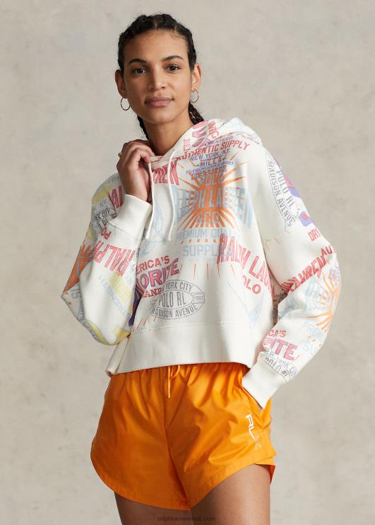 Ralph Lauren naised logoga graafiline ülisuur fliisist kapuuts PR0V3213 nevis