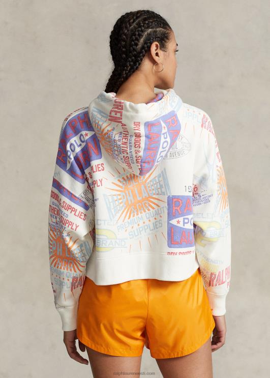 Ralph Lauren naised logoga graafiline ülisuur fliisist kapuuts PR0V3213 nevis