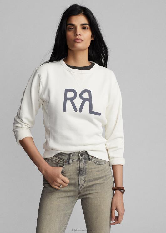 Ralph Lauren naised logoga prantsuse frotee crewneck dressipluus PR0V3612 pärgamendikreem