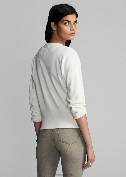 Ralph Lauren naised logoga prantsuse frotee crewneck dressipluus PR0V3612 pärgamendikreem