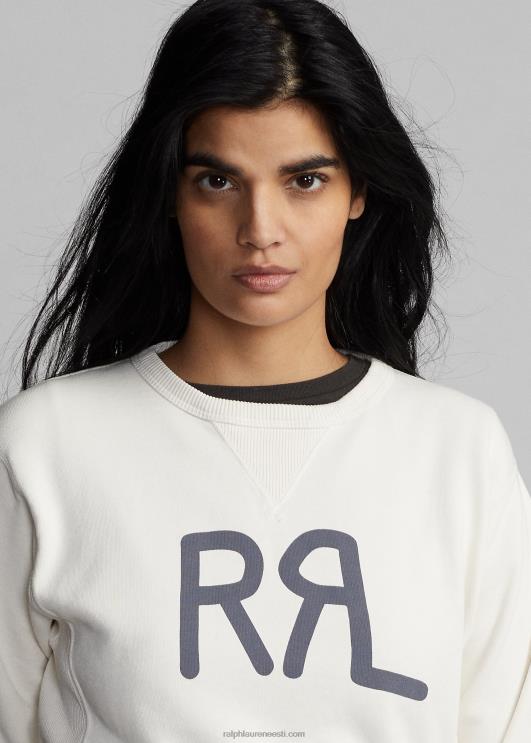 Ralph Lauren naised logoga prantsuse frotee crewneck dressipluus PR0V3612 pärgamendikreem