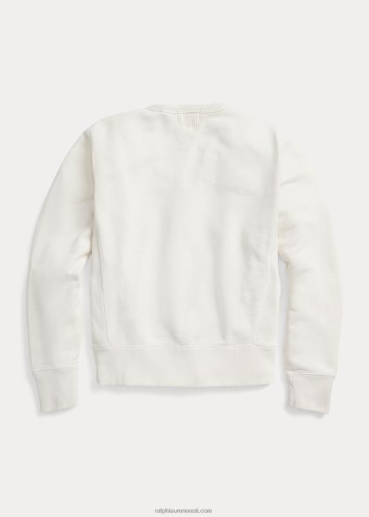 Ralph Lauren naised logoga prantsuse frotee crewneck dressipluus PR0V3612 pärgamendikreem