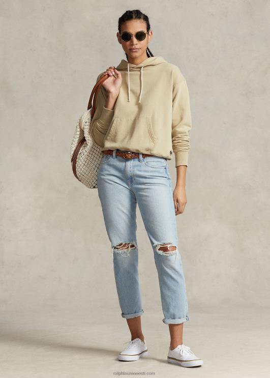 Ralph Lauren naised orgaanilisest puuvillast fliisist kapuuts PR0V3187 tan