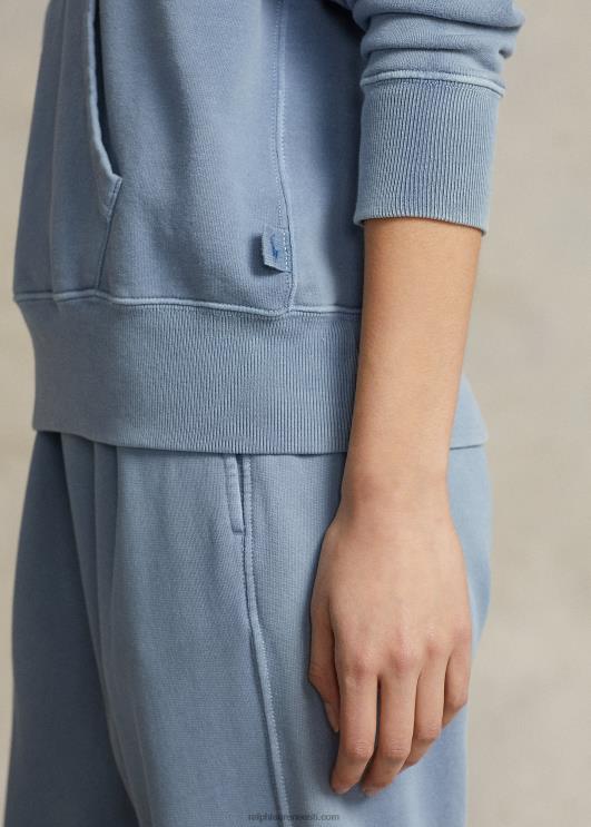 Ralph Lauren naised orgaanilisest puuvillast fliisist kapuuts PR0V3188 indigo