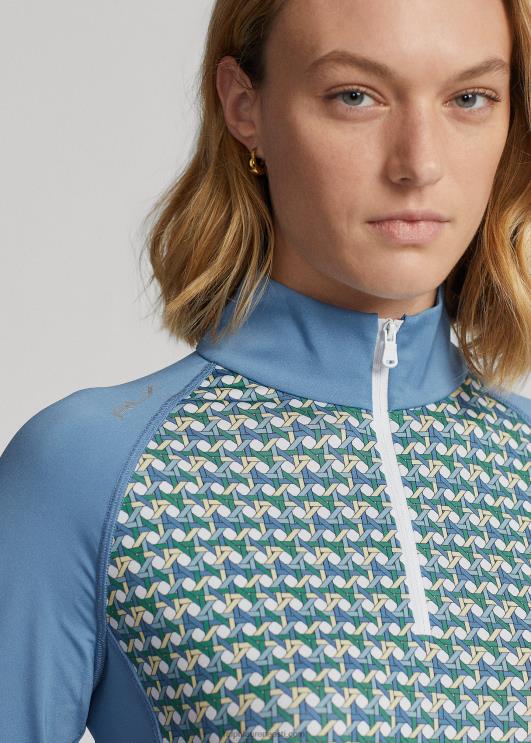 Ralph Lauren naised prindiga jersey veerandtõmblukuga pullover PR0V3728 vedru vitstest multi