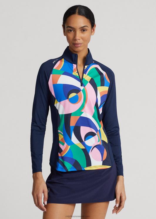 Ralph Lauren naised prindiga veerandtõmblukuga pullover PR0V3717 riviera abstraktne