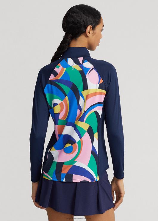 Ralph Lauren naised prindiga veerandtõmblukuga pullover PR0V3717 riviera abstraktne