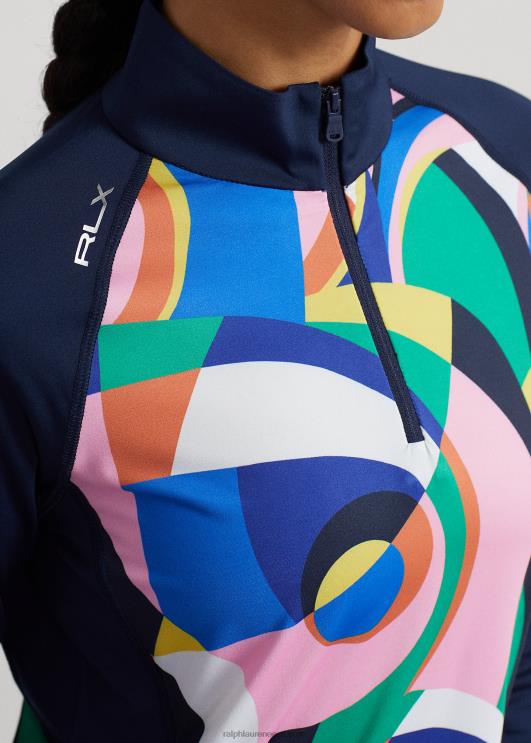 Ralph Lauren naised prindiga veerandtõmblukuga pullover PR0V3717 riviera abstraktne