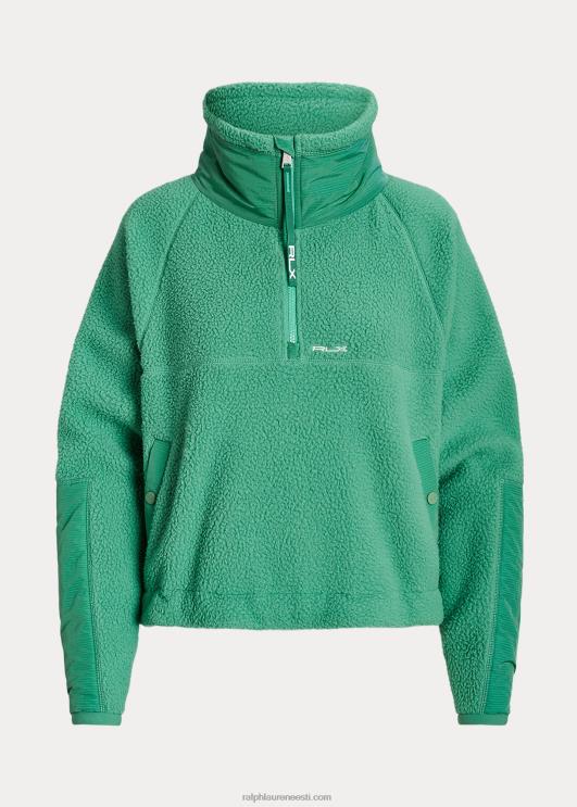 Ralph Lauren naised ripstop-trim kõrge karvkattega fliisist pullover PR0V3107 parveroheline