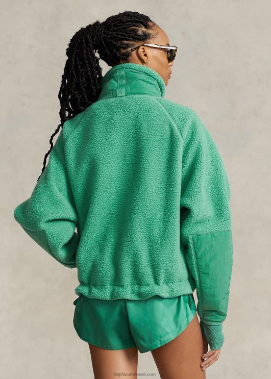 Ralph Lauren naised ripstop-trim kõrge karvkattega fliisist pullover PR0V3107 parveroheline