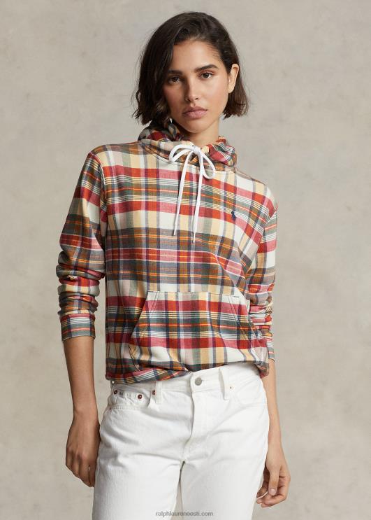 Ralph Lauren naised ruuduline kokkutõmbunud prantsuse frotee kapuuts PR0V3169 madras multi