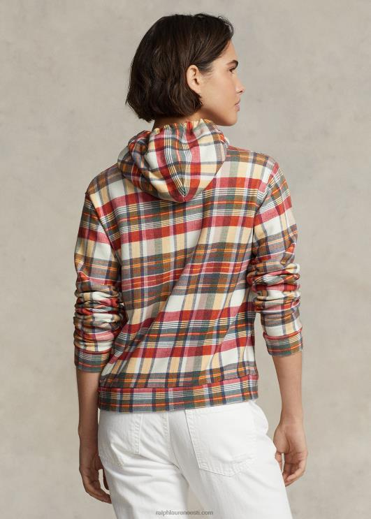 Ralph Lauren naised ruuduline kokkutõmbunud prantsuse frotee kapuuts PR0V3169 madras multi