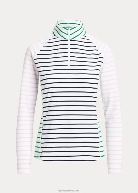 Ralph Lauren naised triibuline stretšjersey pullover PR0V3719 puhas valge/tumesinine/roosa