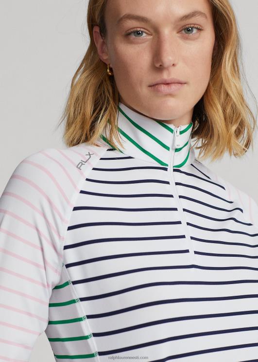 Ralph Lauren naised triibuline stretšjersey pullover PR0V3719 puhas valge/tumesinine/roosa