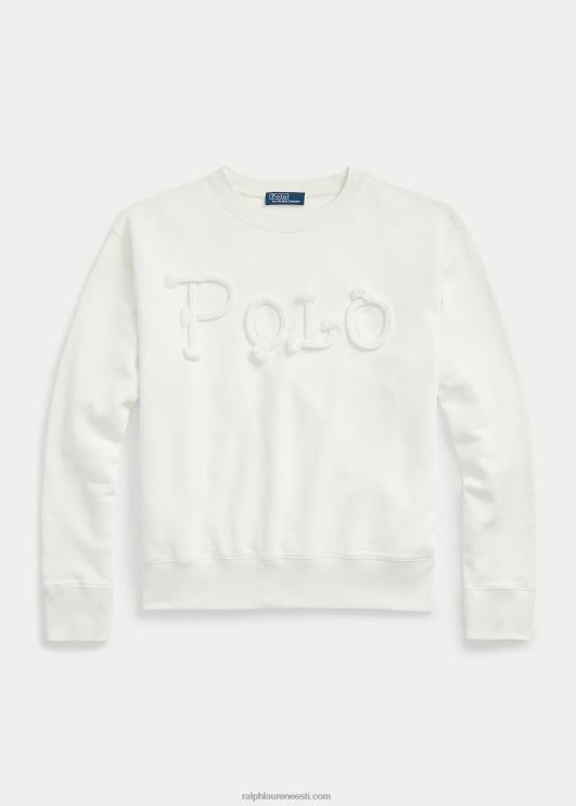 Ralph Lauren naised trossilogoga prantsuse frotee dressipluus PR0V3106 tekipesu valge