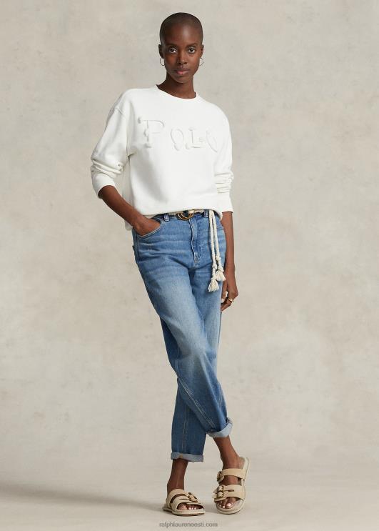 Ralph Lauren naised trossilogoga prantsuse frotee dressipluus PR0V3106 tekipesu valge