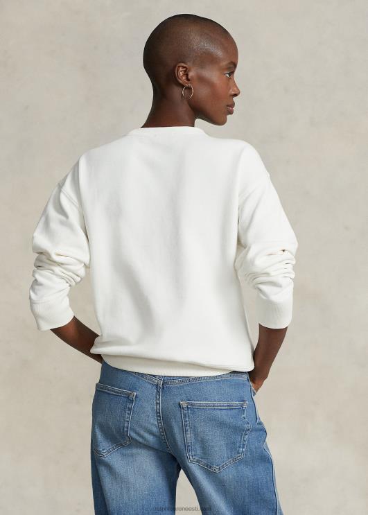 Ralph Lauren naised trossilogoga prantsuse frotee dressipluus PR0V3106 tekipesu valge